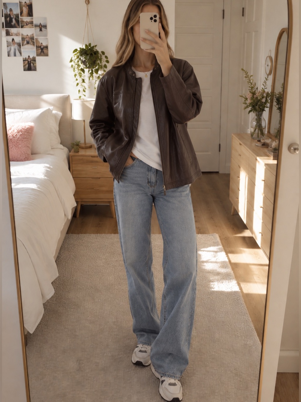 Vintage Chadwicks Rich Brown Leather Bomber Jacket